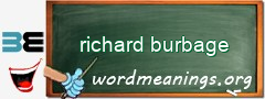 WordMeaning blackboard for richard burbage